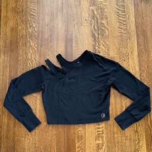 Bombshell Asymmetric Cutout Long-Sleeve Crop Top